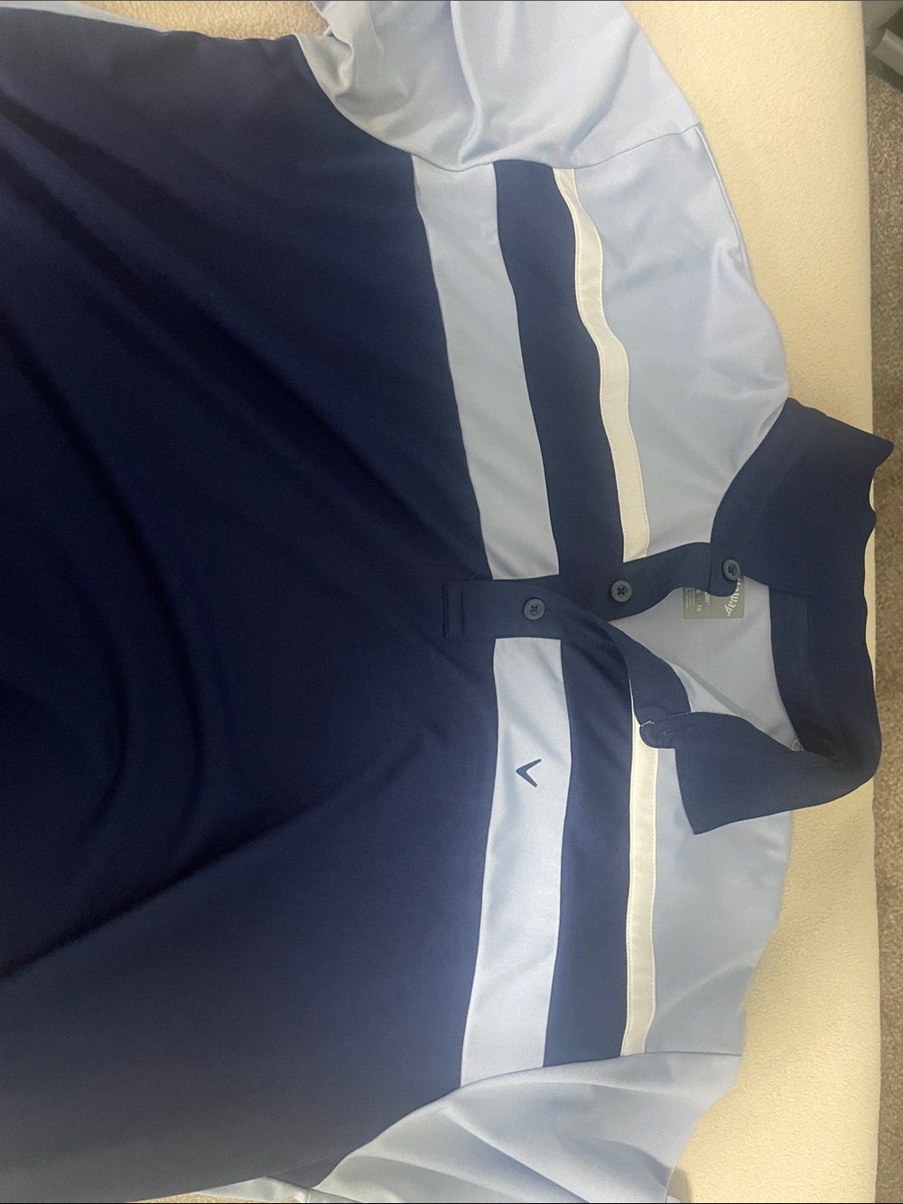 Callaway Navy and Light Blue Performance Golf Polo